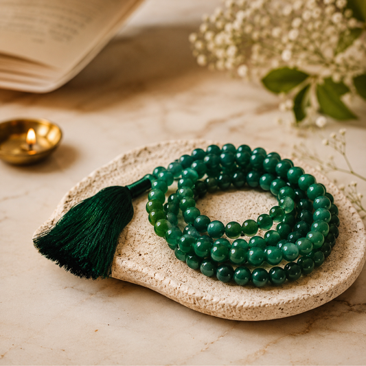 Green Jade Japa Mala 108+1 (beads)