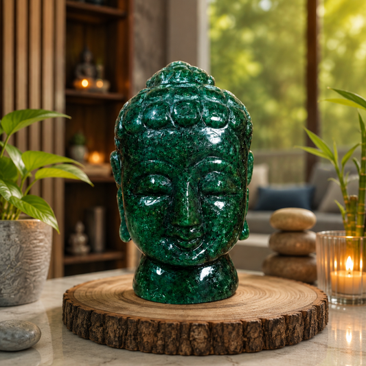 Green Jade Lord Buddha Face