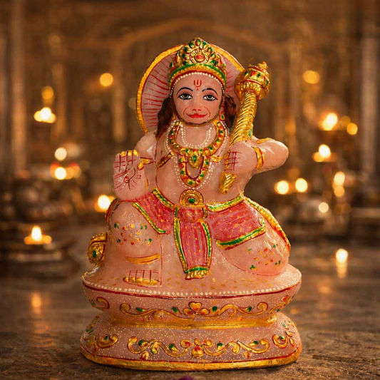 Lord Hanuman Ji In Rose Quartz