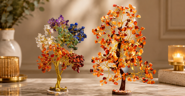 Crystal Gemstone Tree with Luxury Candle Holders