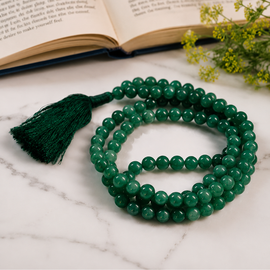 Green Jade Japa Mala 108+1 (beads)