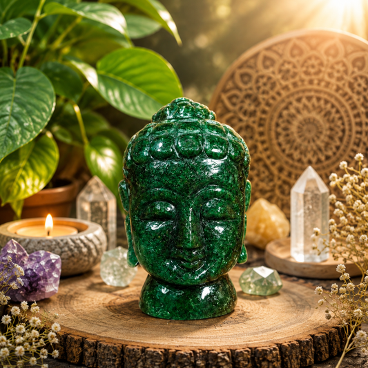 Green Jade Lord Buddha Face