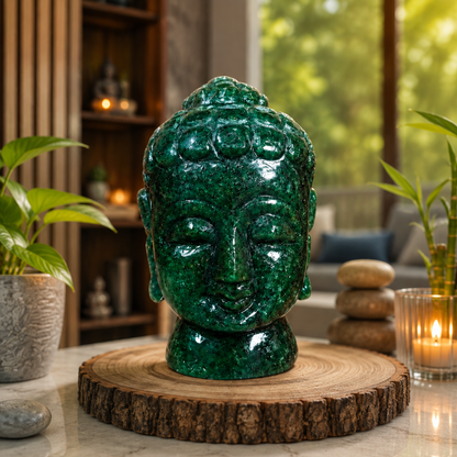 Green Jade Lord Buddha Face