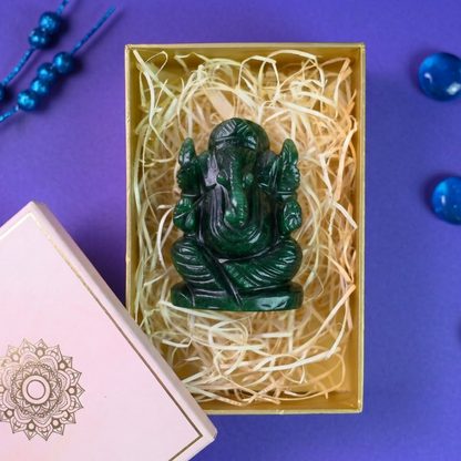 Lord Ganesha in Green Jade