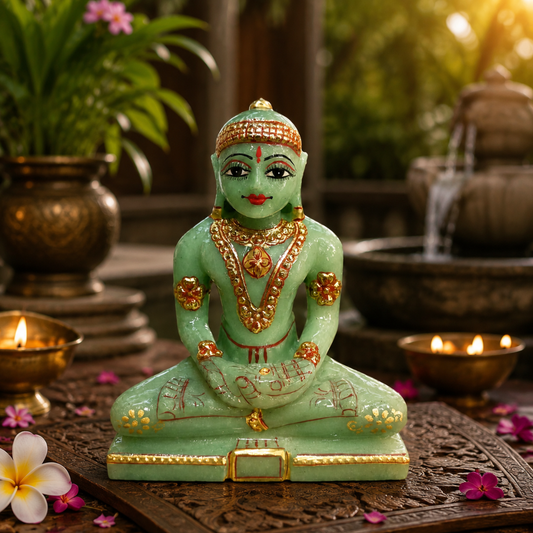 Lord Mahavira in Green Aventurine